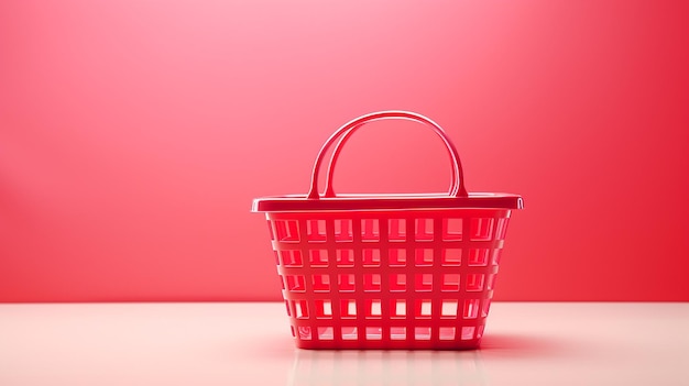 Red empty shopping basket