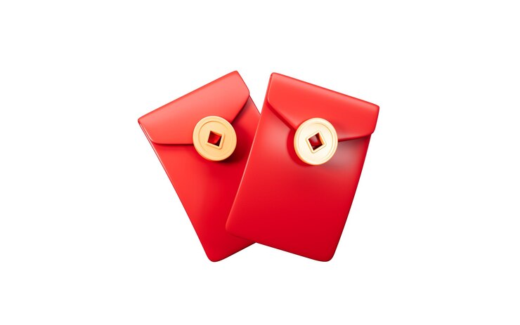 Photo red envelope chinese spring festival object celebrating lunar new year happy chinese new year 3d rendering