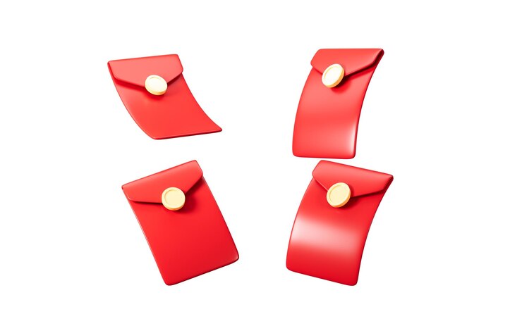 Photo red envelope chinese spring festival object celebrating lunar new year happy chinese new year 3d rendering