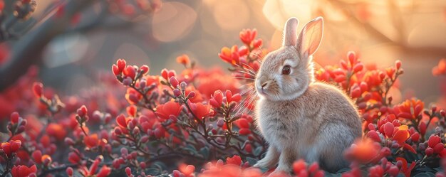 A Red Envelope With Miniature Rabbit Figurine Background