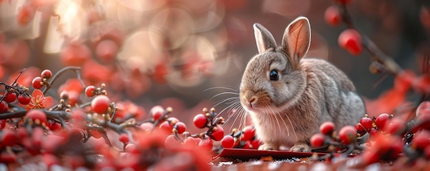 A Red Envelope With Miniature Rabbit Figurine Background