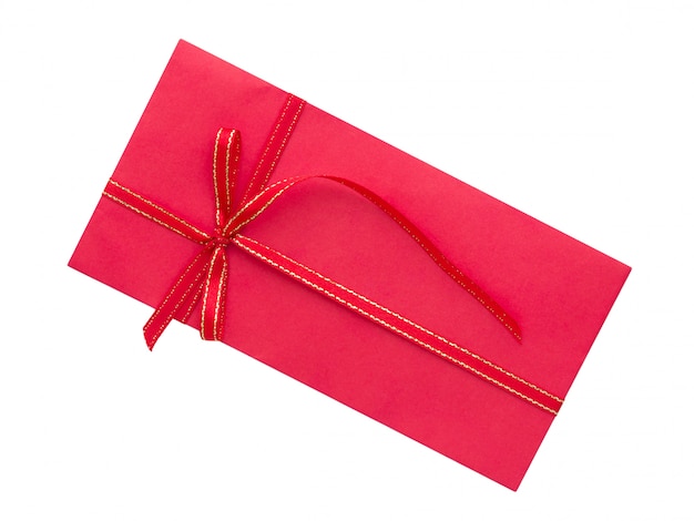 Photo red envelope with ribbon bow