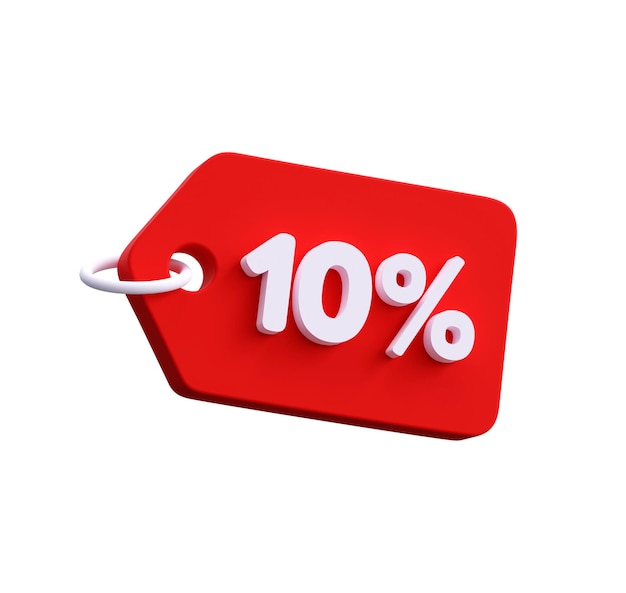 10% 할인된 빨간색 눈길을 끄는 가격표