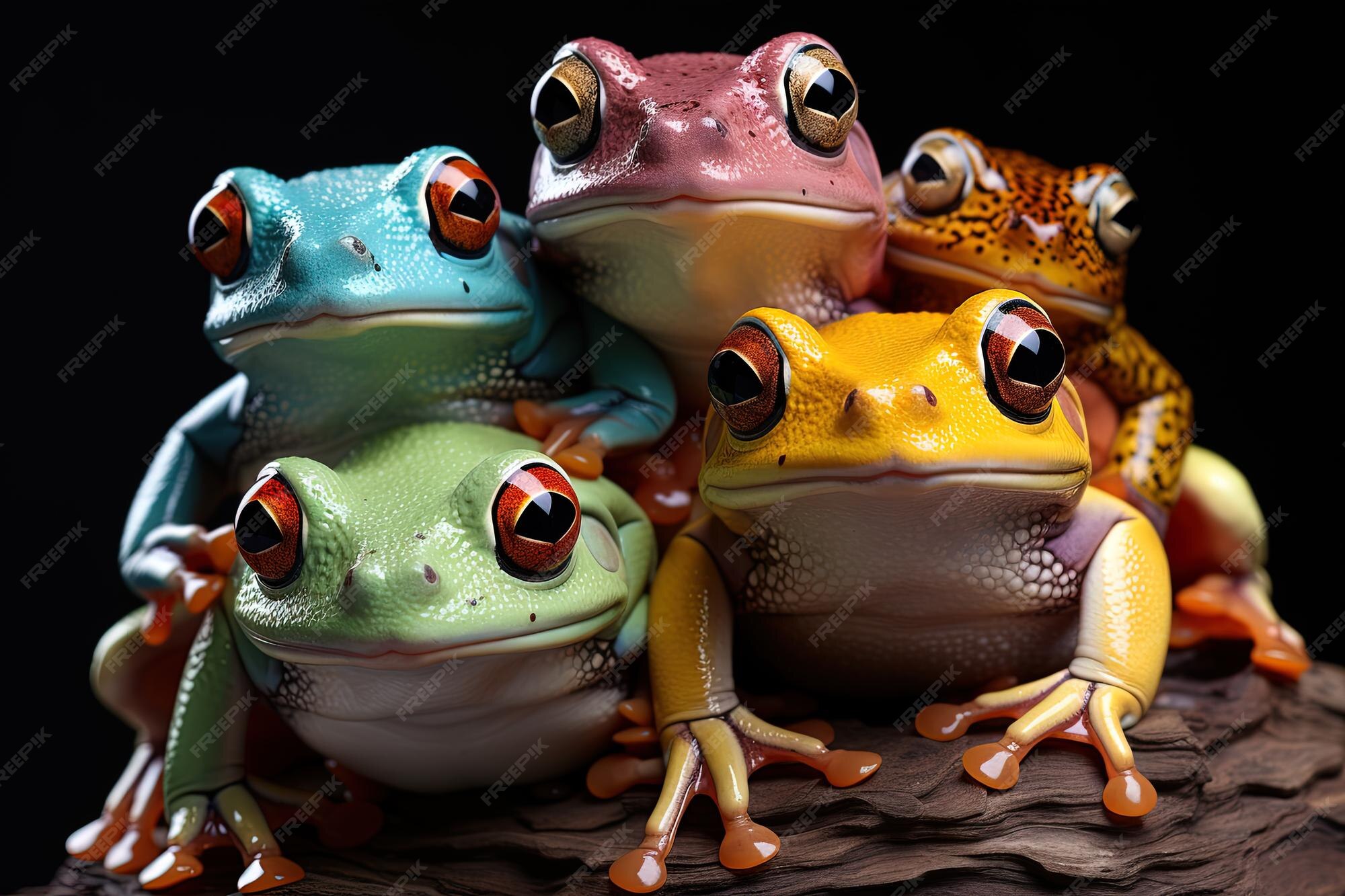 Premium AI Image | Red eyed tree frog Group of redeyed tree frogs on