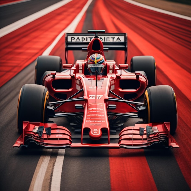 A Red F1 Car on a Red Track