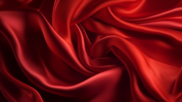 Red fabric in a black background