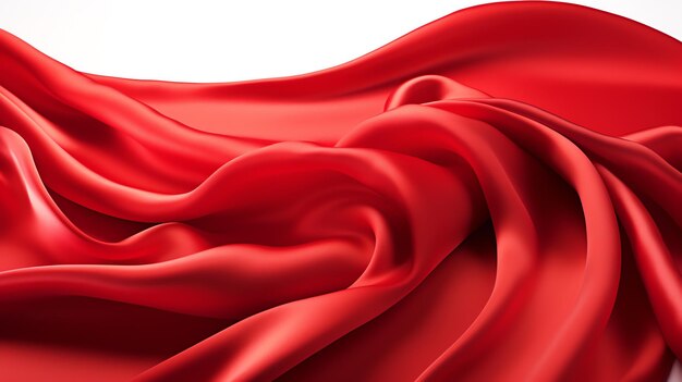 A red fabric draped over a white background