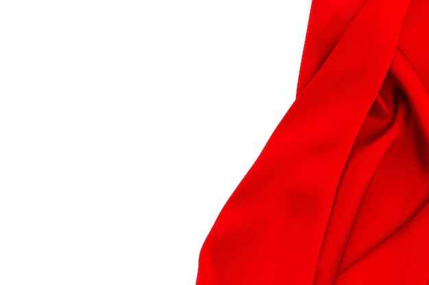 Red fabric texture background. Smooth elegant red silk texture