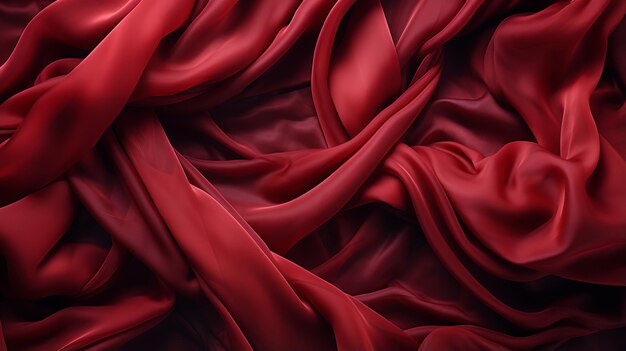 A red fabric with folds