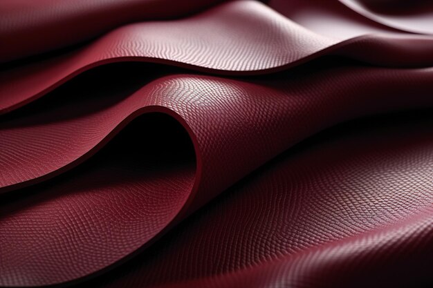 a red fabric with a pattern of curves.