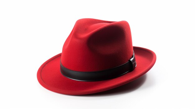 A red fedora with a black band