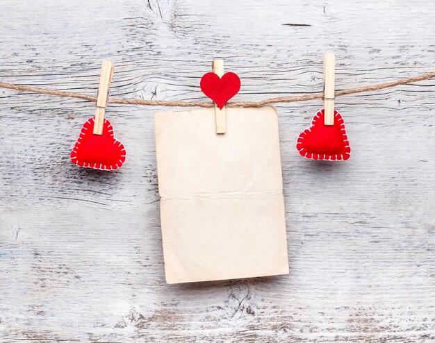 Red felt handmade hearts