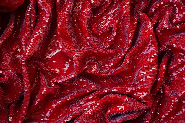 Red festive shiny fabric