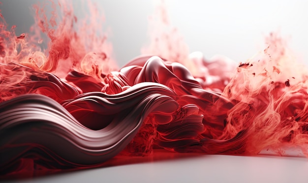 Red fire abstract wavy background