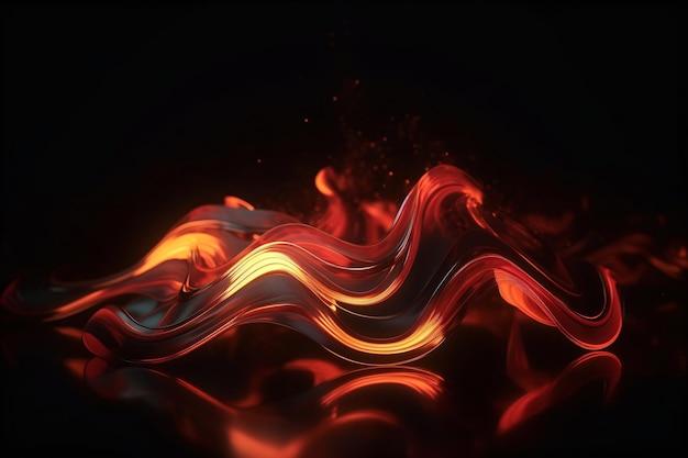 Red fire abstract wavy background