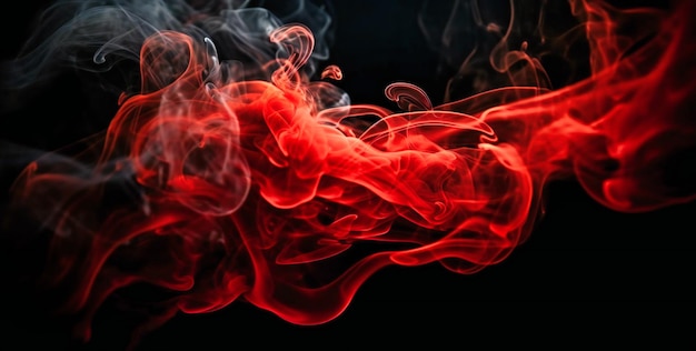 Photo red fire in a black background