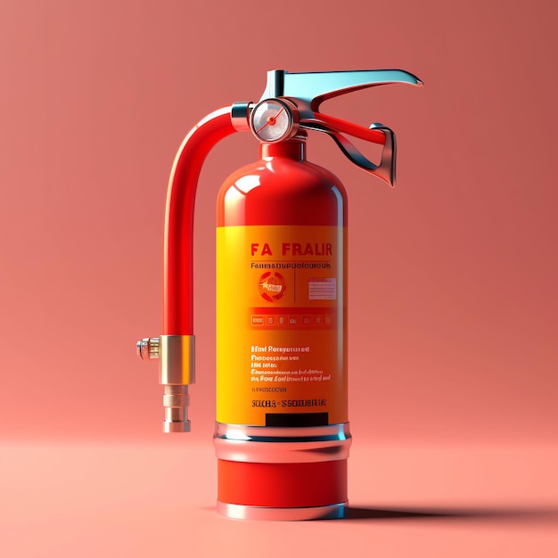 A red fire extinguisher with the words fa fria on it