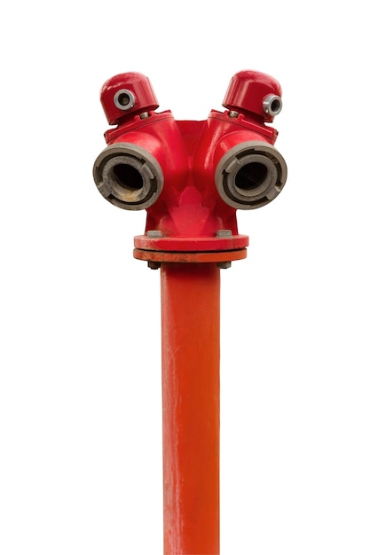 Красный пожарный гидрант, изолированные на белом фоне