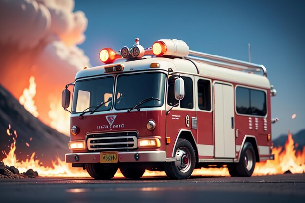 写真 赤い消防車 防火管理 災害 特別車両 壁紙 背景イラスト