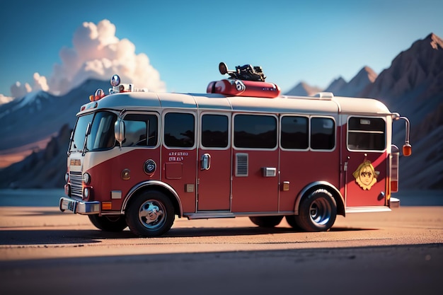 Red Fire Truck Fire Prevention Control Disaster Special Vehicle Wallpaper Background Illustration