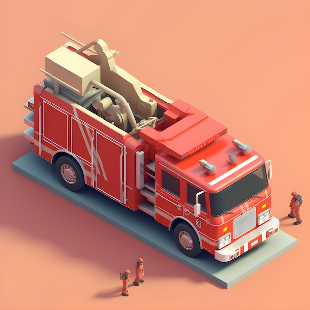 Foto un camion dei pompieri rosso con una striscia bianca sul lato.