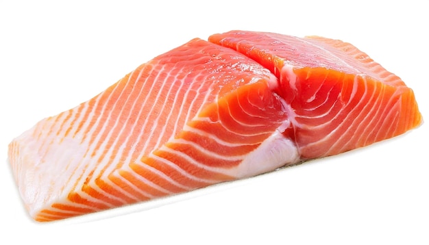 Red fish fillet isolated on white background clipping path