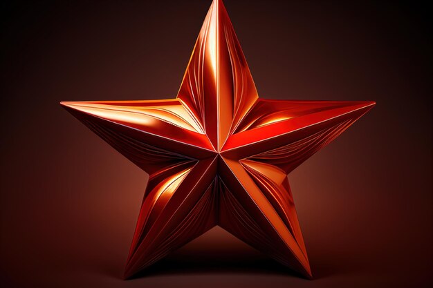 Photo a red fivepointed star made of metal a beautiful illustration on a simple background shape