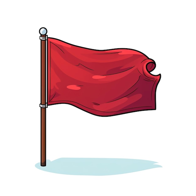 Foto una bandiera rossa che è su un palo