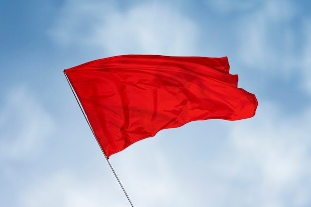 Red flag waving