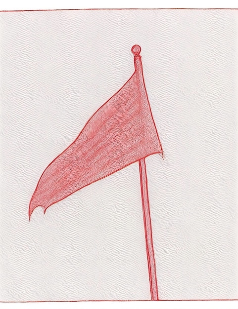 red flag on a white background