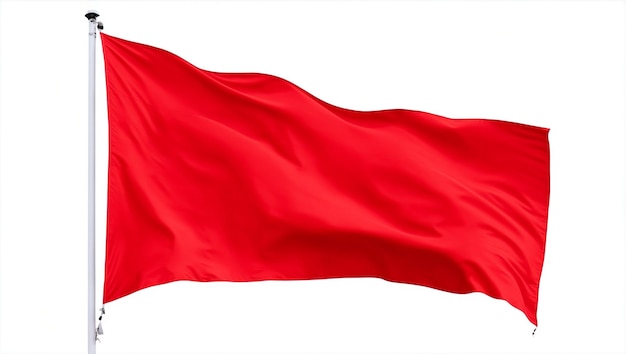 Photo red flag white background