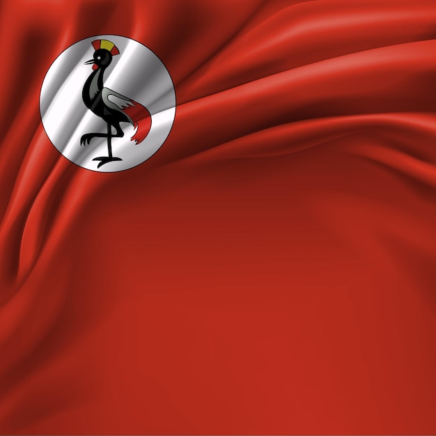 A red flag with a bird on it