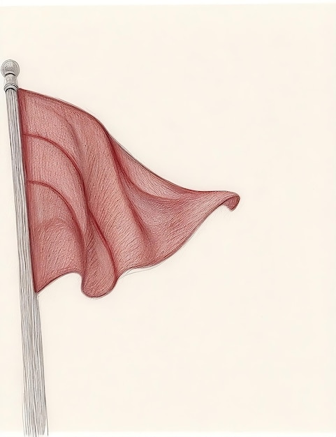 Photo a red flag with a white background that says the word on it