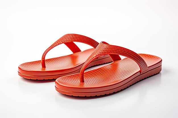 Red Flip Flops Isolated on White Background