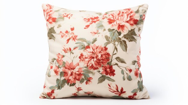 Red Floral Flower Pillow On White Nostalgic Style 32k Uhd Wallpaper