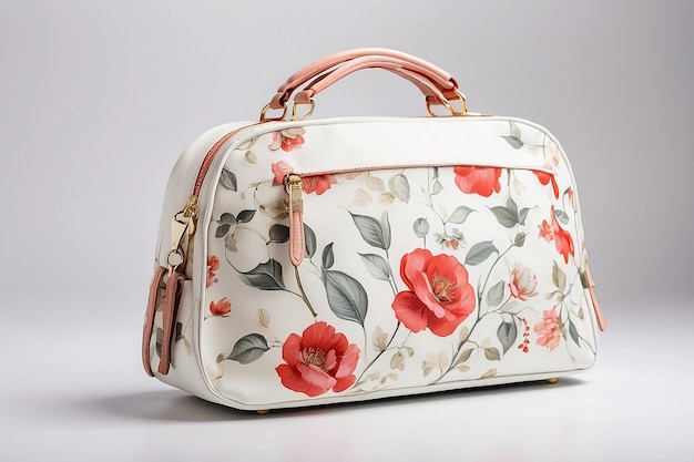 Red floral vanity bag