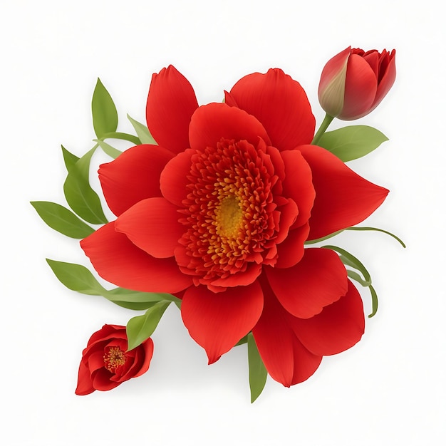 Red Flower Logo Beauty Represented in Design