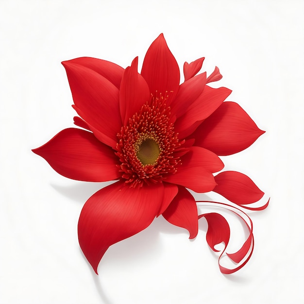 Red Flower Logo Design Symbol of Happiness