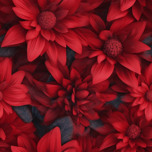 Photo red flower seamless pattern element elegant texture for backgrounds