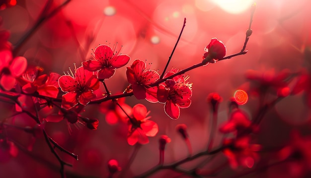 a red flower with the word cherry on it