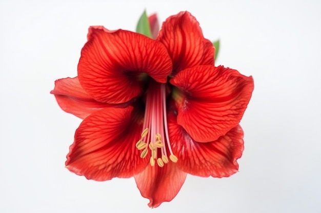 A red flower with a yellow stamen