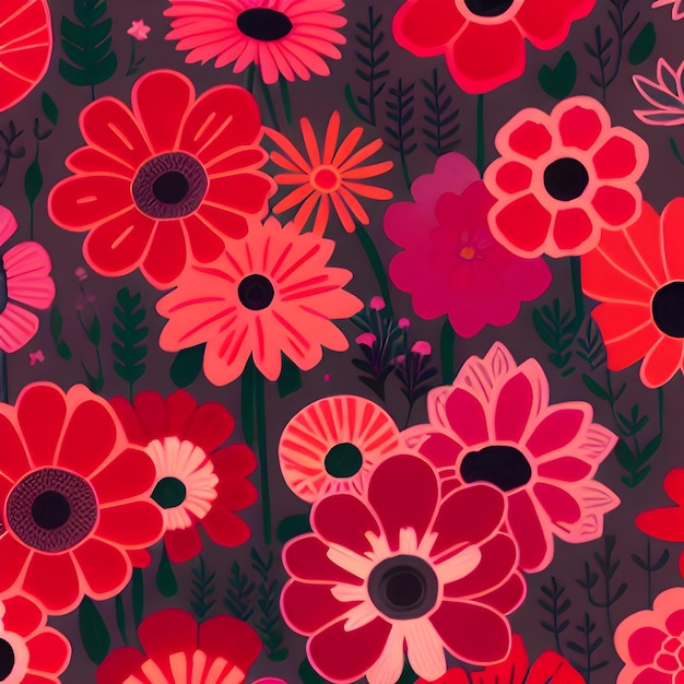 Red flowers background