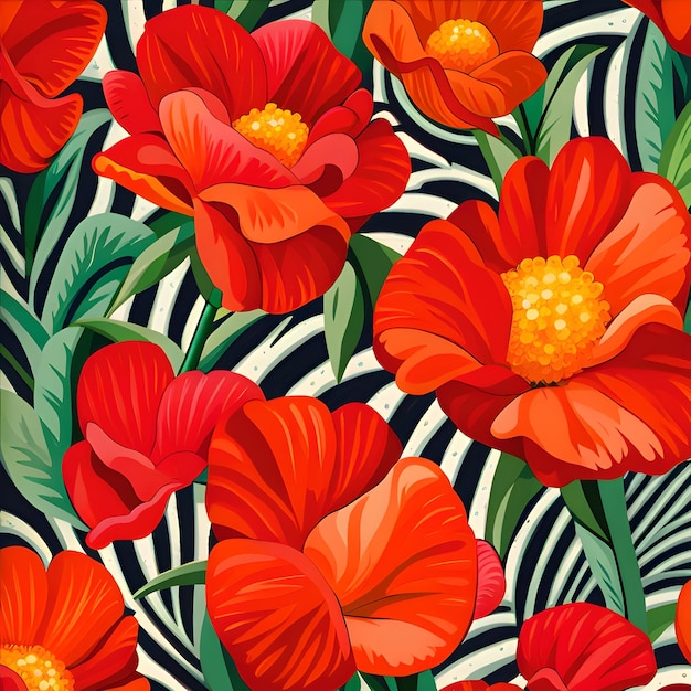 Red flowers background