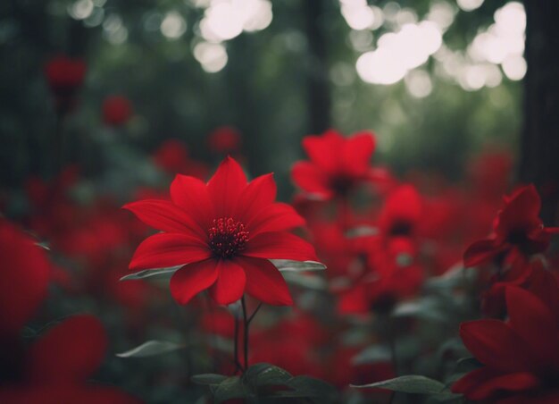 Photo a red flowers garden