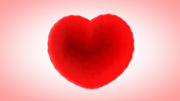RED FLUFFY HEART LOVE FOR WEDDING BACKGROUND 3D-weergave van de liefde voor het huwelijk