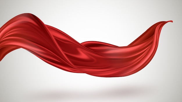 Photo red flying fabric  beautiful abstract background