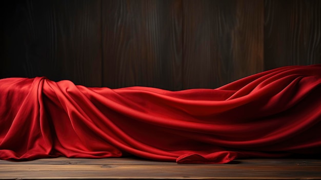 Red Folded Tablecloth Over Bleached Wooden Background Images Hd Wallpapers Background Image