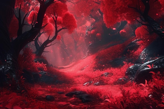 Red Forest Wallpapers  Top Free Red Forest Backgrounds  WallpaperAccess