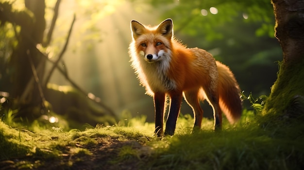 Red fox in deep Jungle