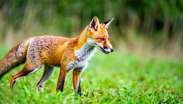 A red fox in a field